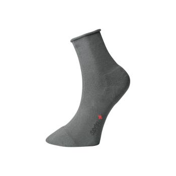 Ponožky s jemným zovretím lemu  "Roll-top"- s mikroplyšom - tmavo šedá - Ovecha Veľkosť: 23-24