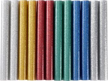 Tyčinky tavné, mix barev se třpytem (glitter), pr.11x100mm, 12ks