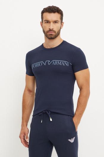 Tričko Emporio Armani Underwear tmavomodrá farba, s potlačou, 111035 4F516