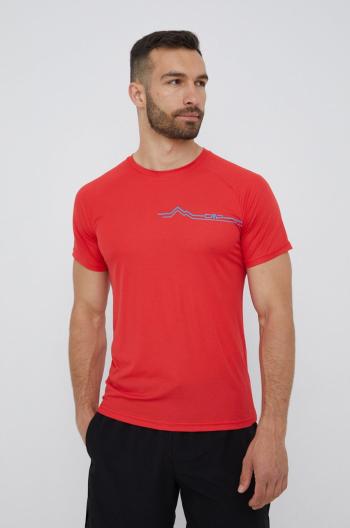 Športové tričko CMP červená farba, s potlačou