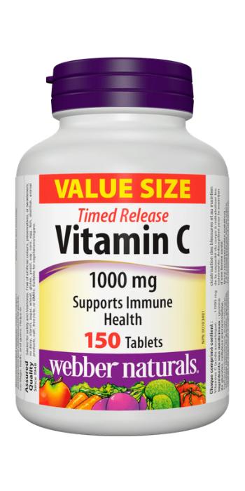 Webber Naturals Vitamín C 1000 mg s postupným uvoľnovaním, 150 tabliet