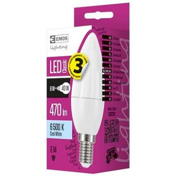 EMOS LED žiarovka Classic Candle 6 W E14 studená biela (1525731100)