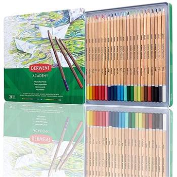 DERWENT Academy Watercolour Pencils Tin v plechovej krabičke, šesťhranné, 24 farieb (2301942)
