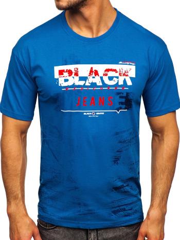 Modré pánske tričko s potlačou Bolf 14436