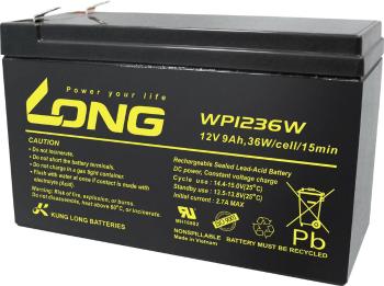 Long WP1236W WP1236W olovený akumulátor 12 V 9 Ah olovený so skleneným rúnom (š x v x h) 151 x 102 x 65 mm plochý konekt