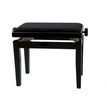 GEWA Piano bench GEWA Piano Deluxe Black high gloss Black cover