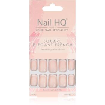 Nail HQ Square umelé nechty Elegant French 24 ks