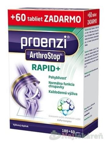 Proenzi ArthroStop RAPID+, tbl 180+60 zadarmo (240 ks)