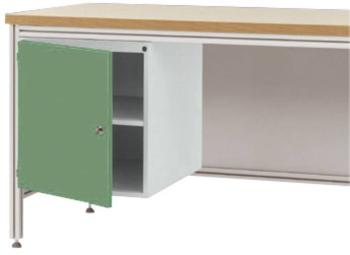 Manuflex ZB4973.6011  Spodná konštrukcia krytu pre pracovné stoly ALU, využiteľná výška 500 mm s pántom dverí vľavo, pre