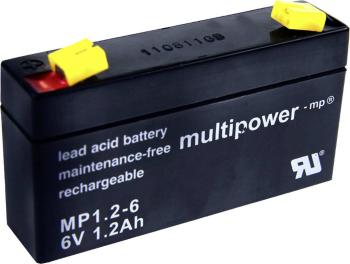 multipower PB-6-1,2-4,8 MP1,2-6 olovený akumulátor 6 V 1.2 Ah olovený so skleneným rúnom (š x v x h) 97 x 57 x 25 mm plo