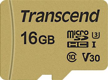 Transcend Premium 500S pamäťová karta micro SDHC 16 GB Class 10, UHS-I, UHS-Class 3, v30 Video Speed Class vr. SD adapté