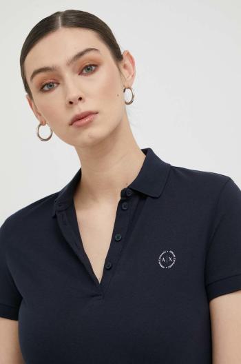 Bavlnené polo tričko Armani Exchange tmavomodrá farba, 8NYF73 YJ17Z NOS