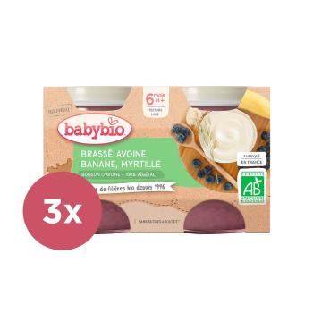 3x BABYBIO Brassé z ovseného mlieka banán čučoriedka 2x 130 g