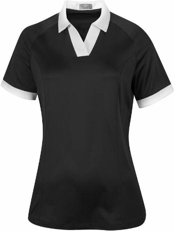 Callaway Womens Short Sleeve V-Placket Colourblock Polo Caviar XS