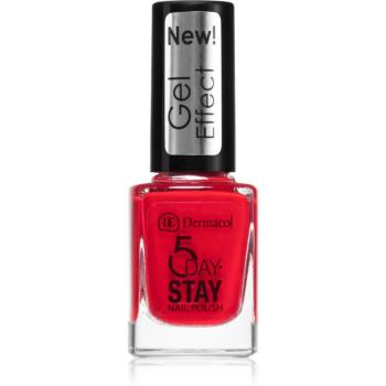 Dermacol 5 Day Stay lak na nechty s gélovým efektom odtieň 28 Moulin Rouge 12 ml