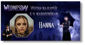 Narodeninový banner s fotkou - Wednesday Rozmer banner: 130 x 65 cm