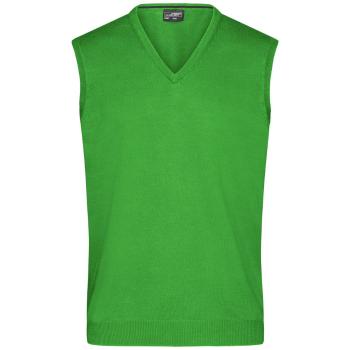 James & Nicholson Pánsky sveter bez rukávov JN657 - Zelená | XXL