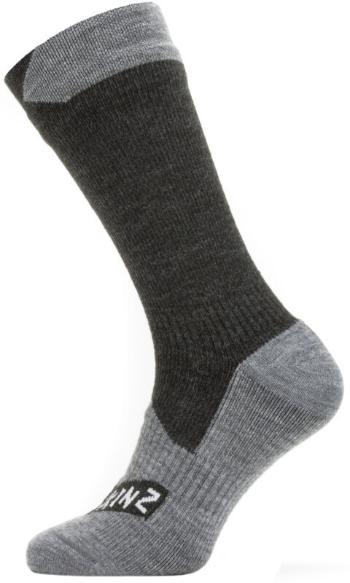 Sealskinz Waterproof All Weather Mid Length Sock Black/Grey Marl XL