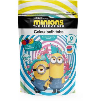 Minions The Rise of Gru Bath Tabs farebné šumivé tablety do kúpeľa Strawberry, Pomelo, Blackberry 9x16 ks