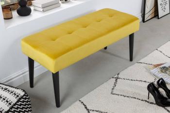 LuxD Dizajnová lavica Bailey 95 cm horčicový zamat 