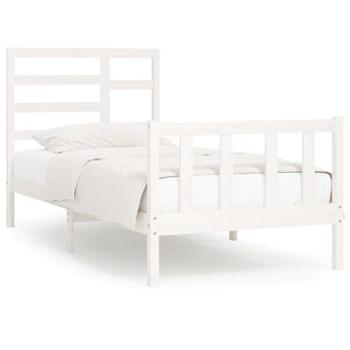 Rám postele biely masívna borovica 100 × 200 cm, 3107604