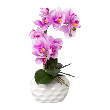 Gasper Umělá orchidej v keramickém květináči, 33 cm