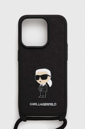 Puzdro na mobil Karl Lagerfeld iPhone 15 Pro 6.1 čierna farba