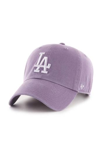 Bavlnená šiltovka 47brand Mlb Los Angeles Dodgers fialová farba, s nášivkou