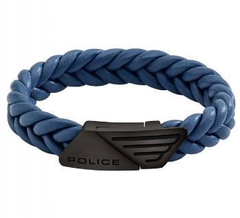 Police Výrazný kožený náramok pre mužov Barnhill PJ26558BLU/02