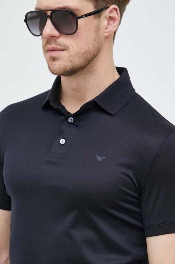 Polo tričko Emporio Armani pánske, tmavomodrá farba, jednofarebné, 8N1F98 1JUVZ