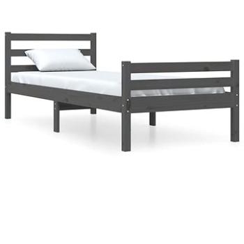 Rám postele sivý masívne drevo 75 × 190 cm Small Single, 814781