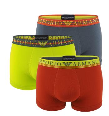 EMPORIO ARMANI - boxerky 3PACK stretch cotton fashion Armani logo antracit & ruggin combo colore - limited edition-M (81-85 cm)