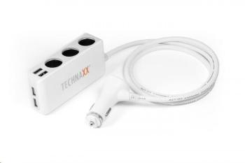 Technaxx nabíjačka do auta, 4x USB port (2x 1A, 2x 2, 4A), 3x zásuvka 12 V