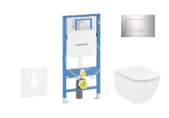 GEBERIT - Duofix Modul na závesné WC s tlačidlom Sigma30, lesklý chróm/chróm mat + Ideal Standard Tesi - WC a doska, Rimless, SoftClose 111.300.00.5 NE6