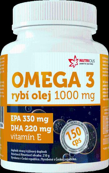 NUTRICIUS Omega 3 Rybí olej 1000 mg EPA 330 mg/DHA 220 mg 150 kapsúl