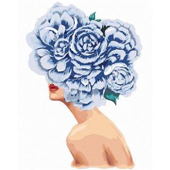 Maľovanie podľa čísel – Žena s modrými kvetmi na hlave (HRAbz33238nad)