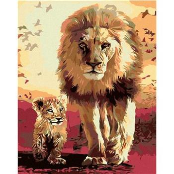 Maľovanie podľa čísel – Kráčajúci lev s levíčaťom (HRAmal00105nad)