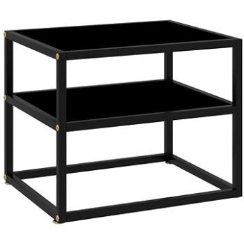 Konzolový stolík čierny 50 × 40 × 40 cm tvrdené sklo (322852)