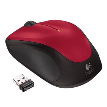 Logitech Myš M235, 1000DPI, 2.4 [GHz], optická, 3tl., bezdrôtová, červená, 1 ks AA, k notebooku, univerzál.