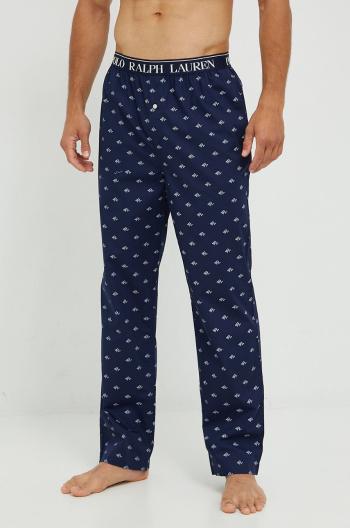 Bavlnené pyžamové nohavice Polo Ralph Lauren tmavomodrá farba, vzorovaná