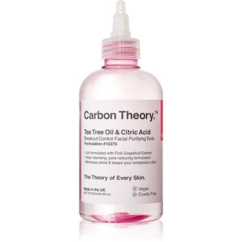 Carbon Theory Tea Tree Oil & Citric Acid hĺbkovo čistiace tonikum pre problematickú pleť, akné 250 ml