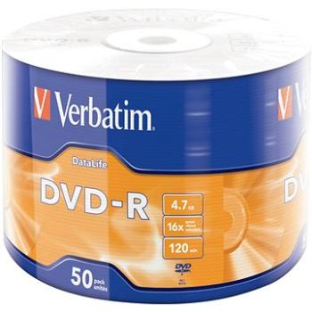 VERBATIM DVD-R DataLife 4,7 GB, 16×, wrap 50 ks (43791)