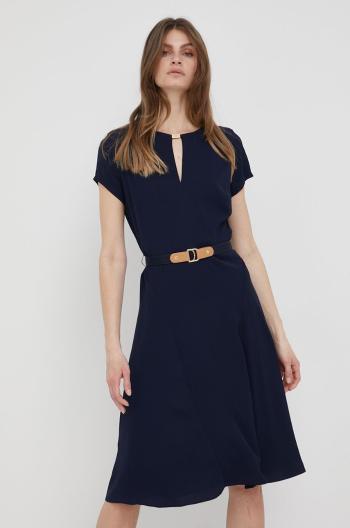 Šaty Lauren Ralph Lauren tmavomodrá farba, mini, áčkový strih