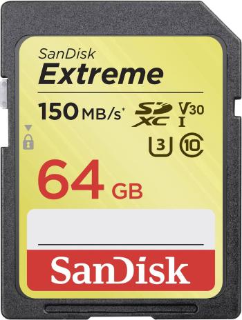 SanDisk Extreme® SDXC karta 64 GB Class 10, UHS-I, UHS-Class 3, v30 Video Speed Class podpora videa 4K