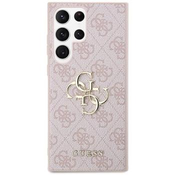 Guess PU 4G Metal Logo Zadný Kryt na Samsung Galaxy S23 Ultra Pink (GUHCS23L4GMGPI)