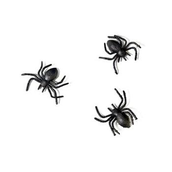 Pavúky plastové čierne 3 × 3 cm – 10 ks – halloween (5901157440730)