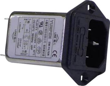 Yunpen YL01T1 sieťový filter s IEC zásuvkou, s poistkou 250 V/AC 1 A 3.7 mH (d x š x v) 60 x 45 x 33.5 mm 1 ks