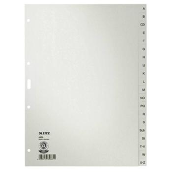 Leitz 4300 register DIN A4 AZ bezdřevý papír sivá 20 kariet  43000085