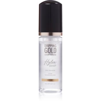 Dripping Gold Luxury Tanning Hydra Whip transparentná samoopaľovacia pena na telo a tvár odtieň Medium 150 ml