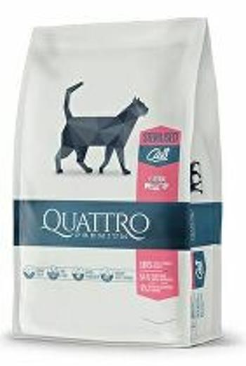 QUATTRO Cat Dry Premium pre všetky plemená Sterilné. Hydina 1,5 kg 3 + 1 zadarmo